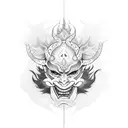 hannya old school tattoo design idea