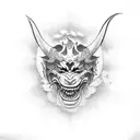 hannya old school tattoo design idea