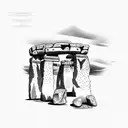 Stonehenge no background all stones from 45 degree angle tattoo design idea