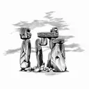 Stonehenge no background all stones from 45 degree angle tattoo design idea