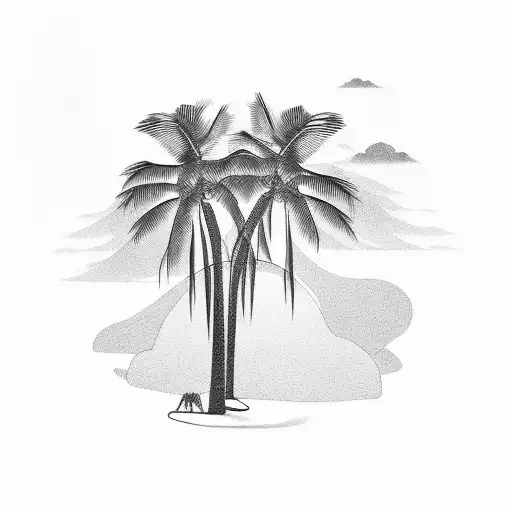 satoru GOJO and palm trees tattoo design idea