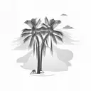 satoru GOJO and palm trees tattoo design idea