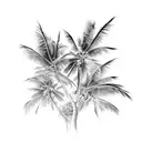 satoru GOJO and palm trees tattoo design idea