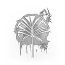 satoru GOJO and palm trees tattoo design idea