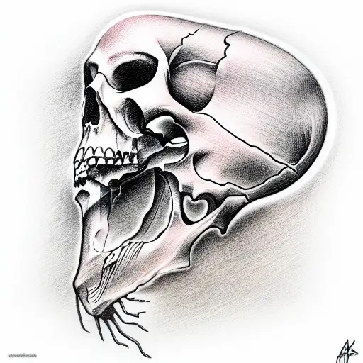 3d sketch of death in a creative way tattoo design idea