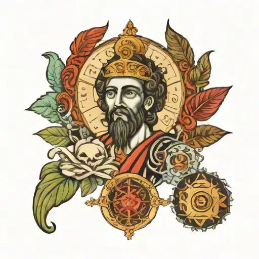 icon of healer Panteleimon tattoo design idea