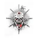 Zombie samurai tattoo design idea