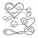 3,5,8,heart, infinity symbol incorporated tattoo design idea