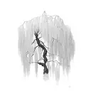 weeping willow tattoo design idea