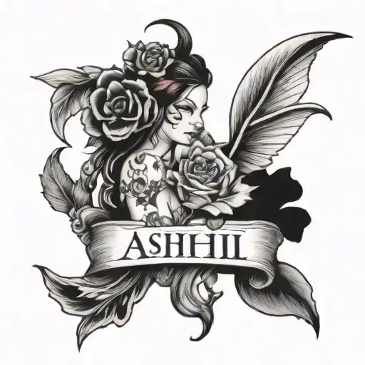 My girlfriend name ashii with her date of birth 16/08/09 tattoo design idea