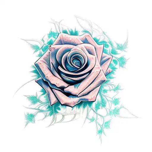 phoenix with rose and ivy tattoo design idea