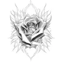 Phoenix rose ivy date tattoo design idea