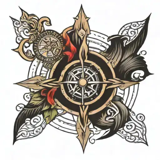 viking compass tattoo design idea
