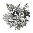 7 deadly sins anime pride tattoo design idea