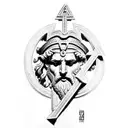 Zeus with Greek meander tattoo design idea