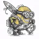 minion bob whit skis instead of a surfboard tattoo design idea