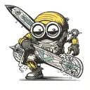 minion bob whit skis instead of a surfboard tattoo design idea