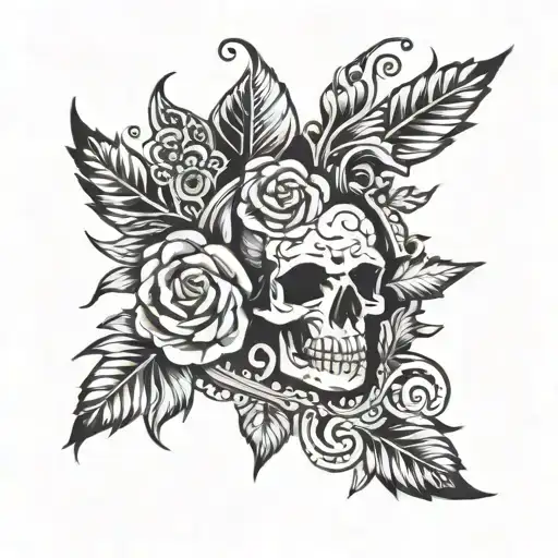 generate me a patch work sleeve   tattoo design idea