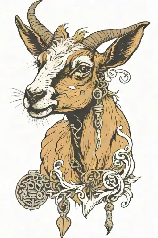 Nigerian dwarf dairy goat, Louisiana, skeleton key,cow tag tattoo design idea