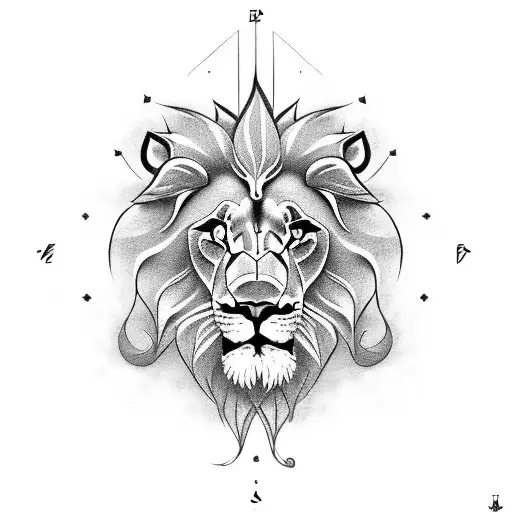 Lion, Rose, compass  tattoo design idea