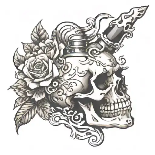 bone lighter tattoo design idea