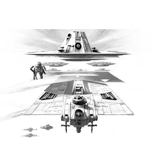 5 star wars ships tattoo design idea