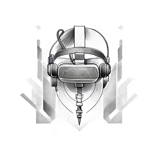 Create a tattoo design inspired by the concept of virtual reality gaming tattoo design idea