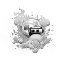 Create a tattoo design inspired by the concept of virtual reality gaming tattoo design idea