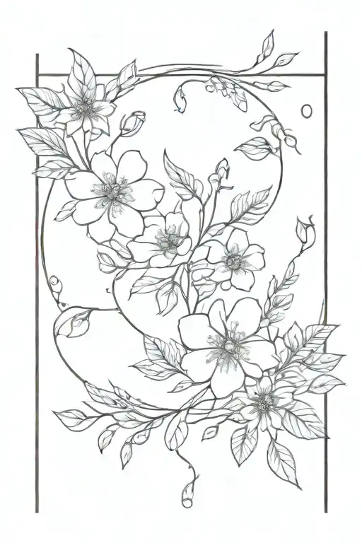 water, Gemini, starts, wild flowers, june   tattoo design idea