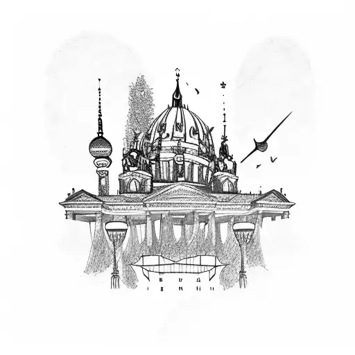 Berlin skyline tattoo design idea