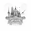 Berlin skyline tattoo design idea