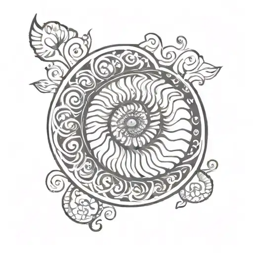 ammonite tattoo tattoo design idea