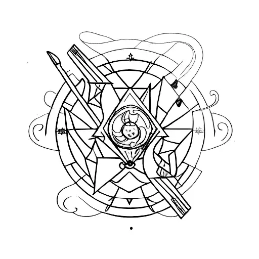 fire, destiny, Libra, ember, moon tattoo design idea
