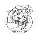 fire, destiny, Libra, ember, moon tattoo design idea