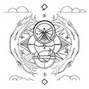 fire, destiny, Libra, ember, moon tattoo design idea
