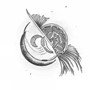 palmetto tree crescent moon tattoo design idea