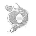 palmetto tree crescent moon tattoo design idea