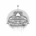 skyline tattoo with a building from Lisbon, Barcelona, Rome, New York, Brazil, Chile, London, Paris, Athens  tattoo design idea