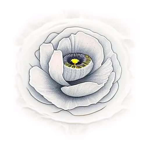 poppy flower Kintsugi  tattoo design idea