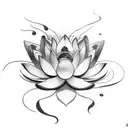 stronger than the storm with lotus flower tattoo design idea