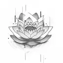 stronger than the storm with lotus flower tattoo design idea