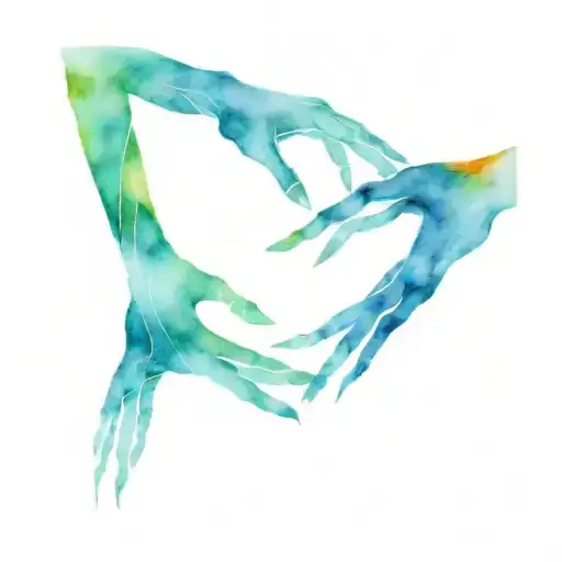 water and fire hold hands reaching out to each other tattoo design idea