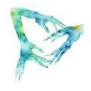 water and fire hold hands reaching out to each other tattoo design idea