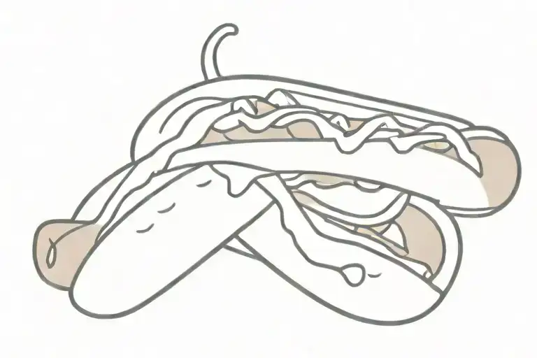 hot dog tattoo design idea