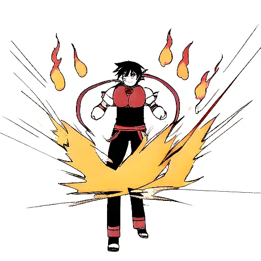 fire, set your heart ablaze, shoulder, anime tattoo design idea