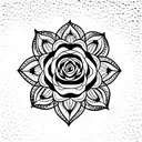 Mandala rose tattoo design idea