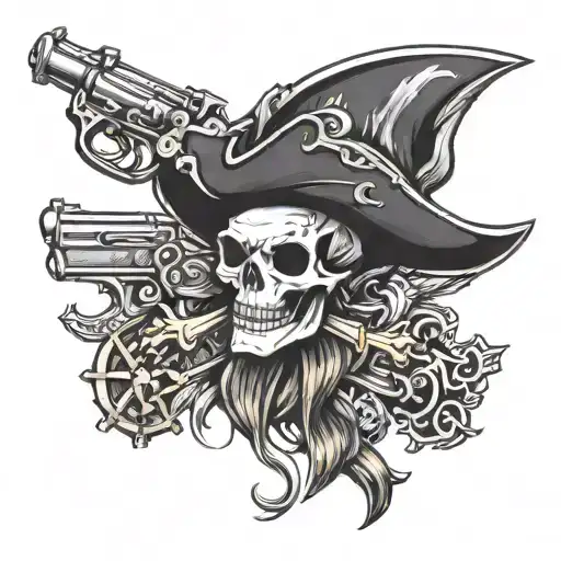 crossed pirate pistols collector league of legends tattoo design idea