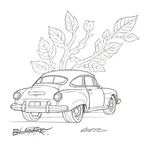 blueberry shaped car tattoo design idea