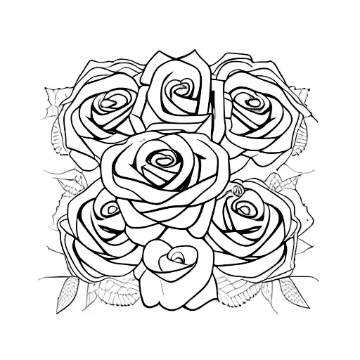 três rosas azuis com uma arma de polícial e um sargento  tattoo design idea