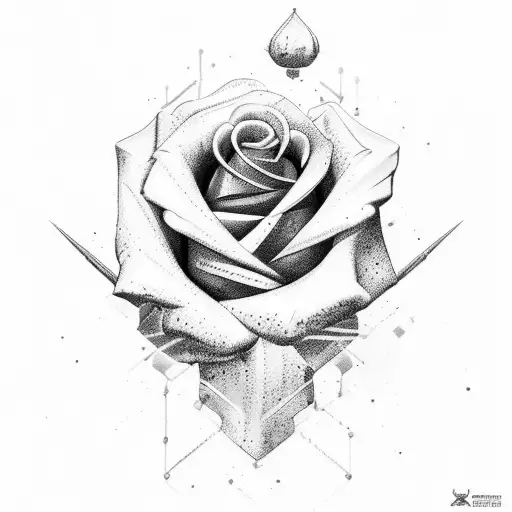 três rosas azuis com uma arma de polícial e um sargento  tattoo design idea